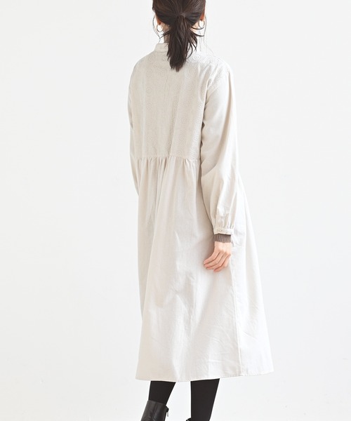 rps（アールピーエス）の「無地×オーバーレース切替ワンピース（ワンピース・レディース・ブラック/グリーン/グレイッシュベージュ・M）」の8枚目の写真