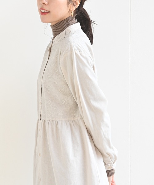 rps（アールピーエス）の「無地×オーバーレース切替ワンピース（ワンピース・レディース・ブラック/グリーン/グレイッシュベージュ・M）」の5枚目の写真