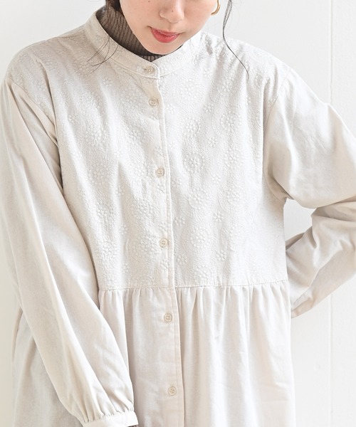 rps（アールピーエス）の「無地×オーバーレース切替ワンピース（ワンピース・レディース・ブラック/グリーン/グレイッシュベージュ・M）」の11枚目の写真