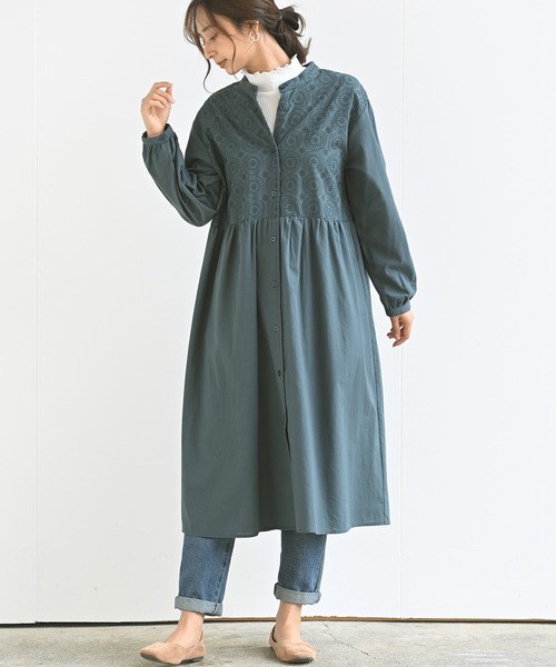 rps（アールピーエス）の「無地×オーバーレース切替ワンピース（ワンピース・レディース・ブラック/グリーン/グレイッシュベージュ・M）」の15枚目の写真