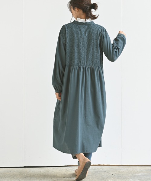 rps（アールピーエス）の「無地×オーバーレース切替ワンピース（ワンピース・レディース・ブラック/グリーン/グレイッシュベージュ・M）」の9枚目の写真