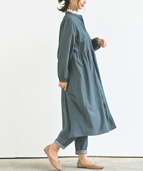 rps（アールピーエス）の「無地×オーバーレース切替ワンピース（ワンピース・レディース・ブラック/グリーン/グレイッシュベージュ・M）」の6枚目の写真