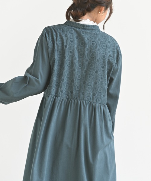 rps（アールピーエス）の「無地×オーバーレース切替ワンピース（ワンピース・レディース・ブラック/グリーン/グレイッシュベージュ・M）」の19枚目の写真