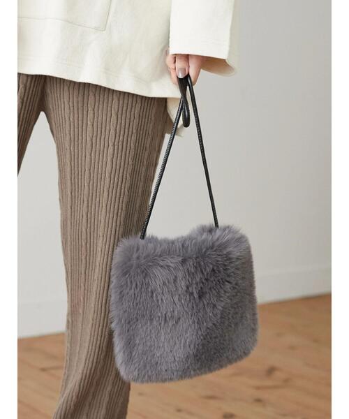 Green　Parks（グリーンパークス）の「・エコファーミニショルダーバッグ＊（ショルダーバッグ・レディース・ブルー/グリーン/グレー/アイボリー/モカ・FREE）」の22枚目の写真