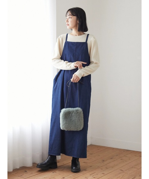 Green　Parks（グリーンパークス）の「・エコファーミニショルダーバッグ＊（ショルダーバッグ・レディース・ブルー/グリーン/グレー/アイボリー/モカ・FREE）」の14枚目の写真