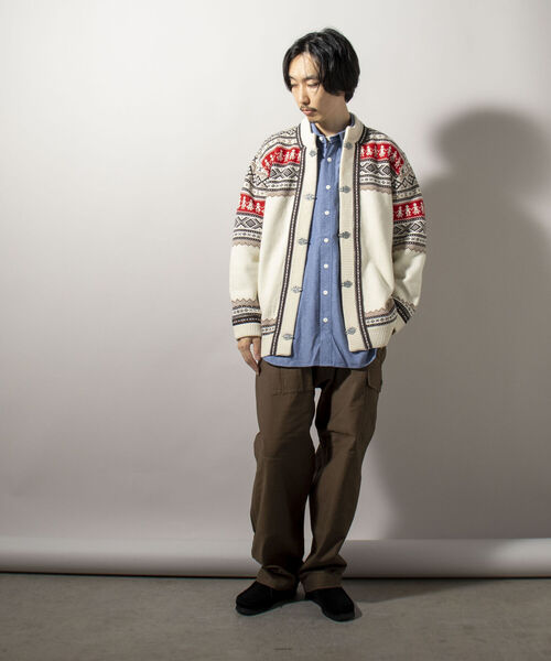 GLOSTER（グロスター）の「【GLOSTER/グロスター】フェアアイル柄 エスニックカーディガン（カーディガン/ボレロ・メンズ・ホワイト系その他/ブルー系その他・MEDIUM）」の19枚目の写真