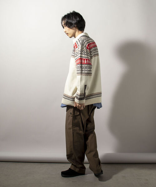 GLOSTER（グロスター）の「【GLOSTER/グロスター】フェアアイル柄 エスニックカーディガン（カーディガン/ボレロ・メンズ・ホワイト系その他/ブルー系その他・MEDIUM）」の9枚目の写真