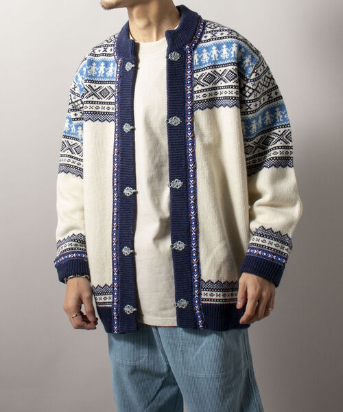 GLOSTER（グロスター）の「【GLOSTER/グロスター】フェアアイル柄 エスニックカーディガン（カーディガン/ボレロ・メンズ・ホワイト系その他/ブルー系その他・MEDIUM）」の21枚目の写真
