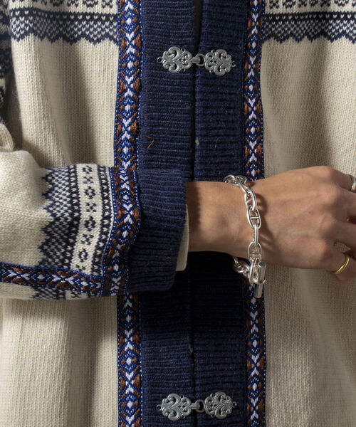 GLOSTER（グロスター）の「【GLOSTER/グロスター】フェアアイル柄 エスニックカーディガン（カーディガン/ボレロ・メンズ・ホワイト系その他/ブルー系その他・MEDIUM）」の18枚目の写真