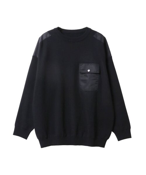 COTORICA(コトリカ)の「ミリタリーパッチクルーネックニット(ニット/セーター・メンズ・ブラック/オリーブ・MEDIUM/LARGE)」の3枚目の写真