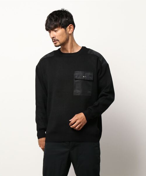 COTORICA(コトリカ)の「ミリタリーパッチクルーネックニット(ニット/セーター・メンズ・ブラック/オリーブ・MEDIUM/LARGE)」の11枚目の写真