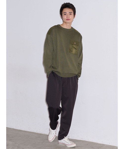 COTORICA(コトリカ)の「ミリタリーパッチクルーネックニット(ニット/セーター・メンズ・ブラック/オリーブ・MEDIUM/LARGE)」の10枚目の写真