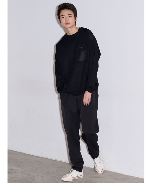 COTORICA(コトリカ)の「ミリタリーパッチクルーネックニット(ニット/セーター・メンズ・ブラック/オリーブ・MEDIUM/LARGE)」の6枚目の写真