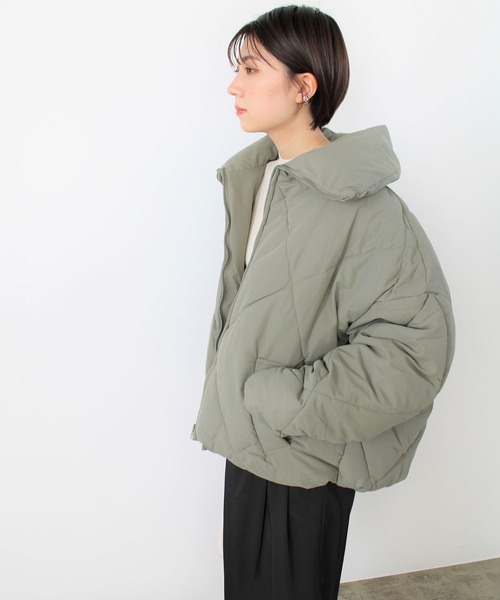 GeeRA（ジーラ）の「BIGダイヤキルトジャケットコート（その他アウター・レディース・ブラック/アイボリー/ライトカーキ・MEDIUM）」の17枚目の写真