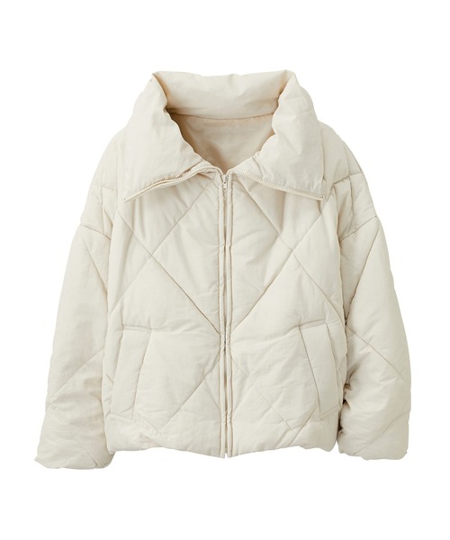 GeeRA（ジーラ）の「BIGダイヤキルトジャケットコート（その他アウター・レディース・ブラック/アイボリー/ライトカーキ・MEDIUM）」の5枚目の写真