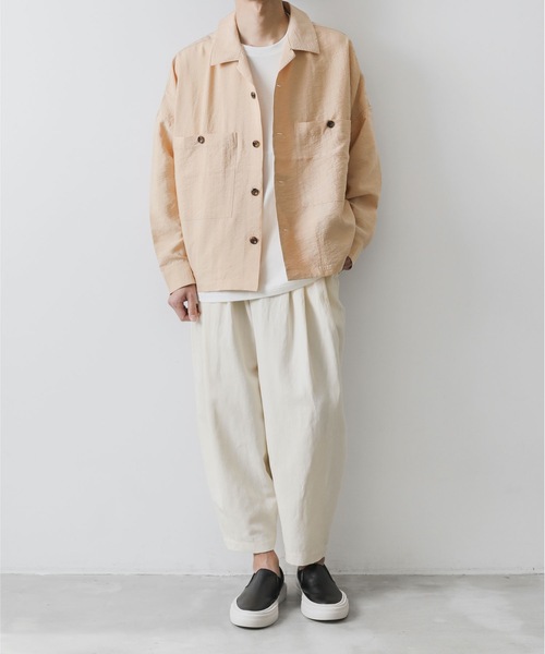 ATTACHMENT シャツ ブラウス SI/N塩縮タンブラー ユーティリティー