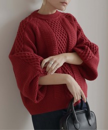 HER CLOSET | 【shemoshelly】バルキーラグランケーブルニット(ニット/セーター)