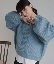 HER CLOSET | 【shemoshelly】WEB限定バルキーラグランケーブルニット(ニット/セーター)