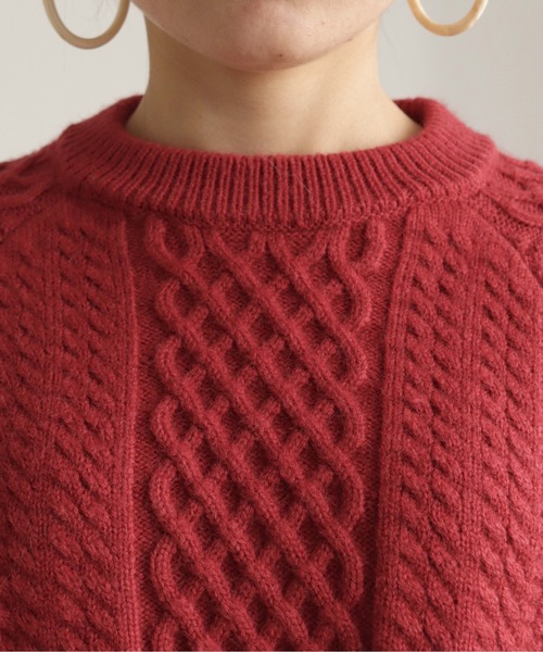 HER CLOSET（ハークローゼット）の「【shemoshelly】WEB限定バルキーラグランケーブルニット（ニット/セーター・レディース・アイボリー/マスタード/レッド/カーキ/ブルー・M）」の19枚目の写真