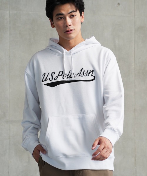 U.S. POLO ASSN.（ユーエスポロアッスン）の「US.POLO ASSN./ユーエスポロアッスン ブランド別注 裏毛スウェット プルオーバー フーディー パーカー（パーカー・メンズ・ブラック×ホワイト/グレー系その他/グレー系その他2/ホワイト×ブラック/ブルー系その他/ブラック系その他/ネイビー/グリーン系その他/グリーン/グレー系その他3/ホワイト系その他/ブルー系その他2/グレー系その他4・MEDIUM/LARGE）」の3枚目の写真