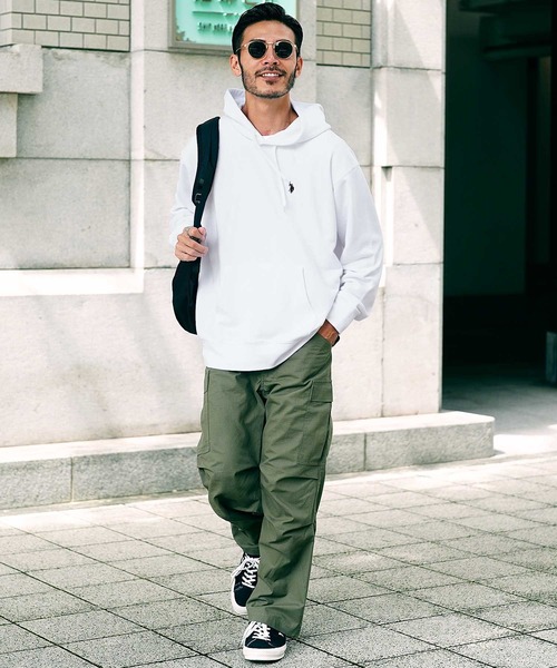 U.S. POLO ASSN.（ユーエスポロアッスン）の「US.POLO ASSN./ユーエスポロアッスン ブランド別注 裏毛スウェット プルオーバー フーディー パーカー（パーカー・メンズ・ブラック×ホワイト/グレー系その他/グレー系その他2/ホワイト×ブラック/ブルー系その他/ブラック系その他/ネイビー/グリーン系その他/グリーン/グレー系その他3/ホワイト系その他/ブルー系その他2/グレー系その他4・MEDIUM/LARGE）」の15枚目の写真