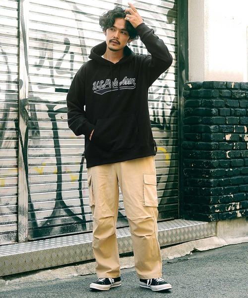 U.S. POLO ASSN.（ユーエスポロアッスン）の「US.POLO ASSN./ユーエスポロアッスン ブランド別注 裏毛スウェット プルオーバー フーディー パーカー（パーカー・メンズ・ブラック×ホワイト/グレー系その他/グレー系その他2/ホワイト×ブラック/ブルー系その他/ブラック系その他/ネイビー/グリーン系その他/グリーン/グレー系その他3/ホワイト系その他/ブルー系その他2/グレー系その他4・MEDIUM/LARGE）」の20枚目の写真