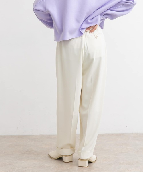 KBF（ケイビーエフ）の「センタープレスWIDEストレートパンツ（その他パンツ・レディース・パープル/グリーン/アイボリー/ブラック・ONE）」の7枚目の写真