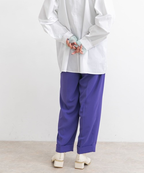 KBF（ケイビーエフ）の「センタープレスWIDEストレートパンツ（その他パンツ・レディース・パープル/グリーン/アイボリー/ブラック・ONE）」の12枚目の写真