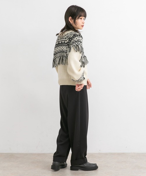 KBF（ケイビーエフ）の「センタープレスWIDEストレートパンツ（その他パンツ・レディース・パープル/グリーン/アイボリー/ブラック・ONE）」の20枚目の写真