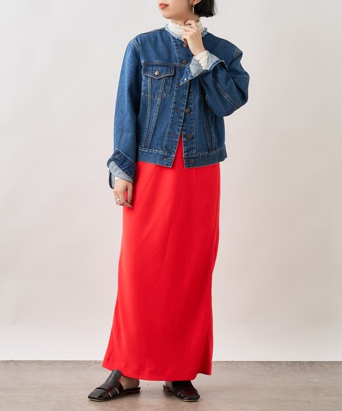Omekashi(オメカシ)の「ノーカラーGジャン(デニムジャケット・レディース・ブルー・FREE)」の19枚目の写真