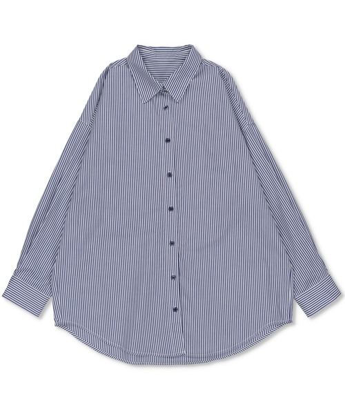 SPINNS（スピンズ）の「【アレンジ自在】コットン ストライプ長袖シャツ（シャツ/ブラウス・レディース・ネイビー/ブルー/グリーン/レッド/ピンク/オレンジ・ONESIZE）」の11枚目の写真