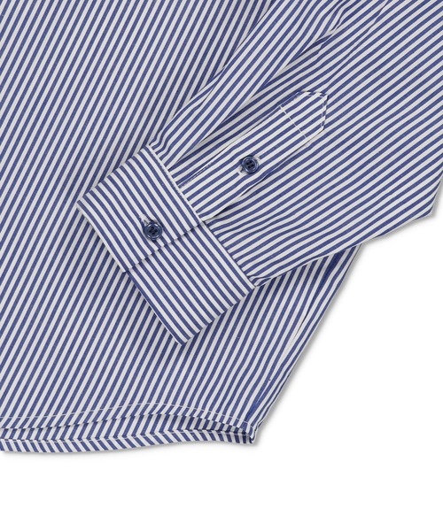 SPINNS（スピンズ）の「【アレンジ自在】コットン ストライプ長袖シャツ（シャツ/ブラウス・レディース・ネイビー/ブルー/グリーン/レッド/ピンク/オレンジ・ONESIZE）」の8枚目の写真