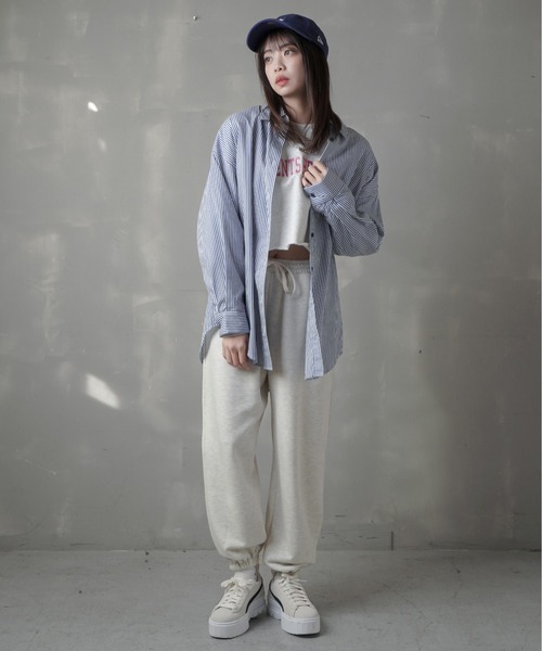 SPINNS（スピンズ）の「【アレンジ自在】コットン ストライプ長袖シャツ（シャツ/ブラウス・レディース・ネイビー/ブルー/グリーン/レッド/ピンク/オレンジ・ONESIZE）」の19枚目の写真