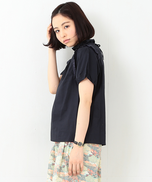 BEAMS BOY（ビームスボーイ）の「TORI-TO / スモッグ ショートスリーブ シャツ（シャツ/ブラウス・レディース・ホワイト/ネイビー・ONE SIZE）」の18枚目の写真