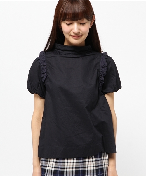 BEAMS BOY（ビームスボーイ）の「TORI-TO / スモッグ ショートスリーブ シャツ（シャツ/ブラウス・レディース・ホワイト/ネイビー・ONE SIZE）」の10枚目の写真