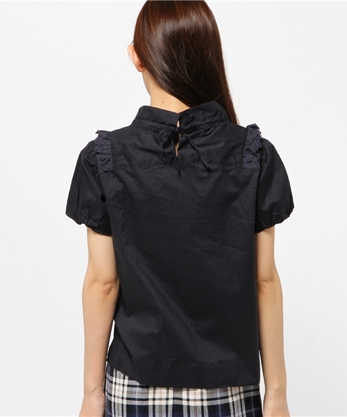 BEAMS BOY（ビームスボーイ）の「TORI-TO / スモッグ ショートスリーブ シャツ（シャツ/ブラウス・レディース・ホワイト/ネイビー・ONE SIZE）」の4枚目の写真