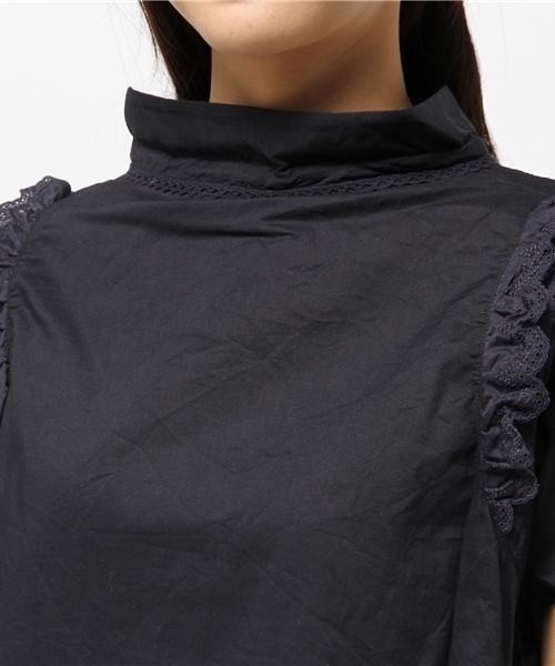 BEAMS BOY（ビームスボーイ）の「TORI-TO / スモッグ ショートスリーブ シャツ（シャツ/ブラウス・レディース・ホワイト/ネイビー・ONE SIZE）」の5枚目の写真