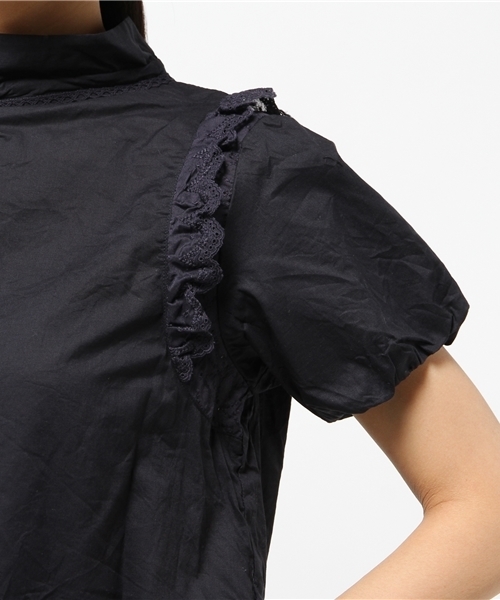 BEAMS BOY（ビームスボーイ）の「TORI-TO / スモッグ ショートスリーブ シャツ（シャツ/ブラウス・レディース・ホワイト/ネイビー・ONE SIZE）」の8枚目の写真