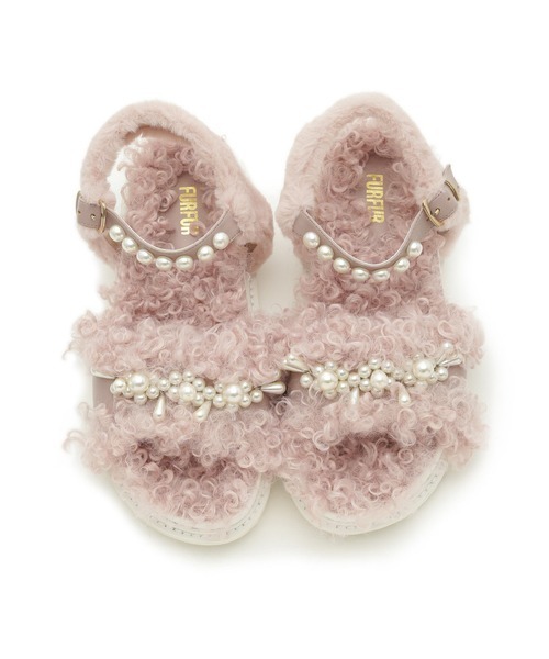 FURFUR（ファーファー）の「エコファーパールサンダル（サンダル・レディース・ホワイト/ブラック/ピンク・38/36/37）」の7枚目の写真