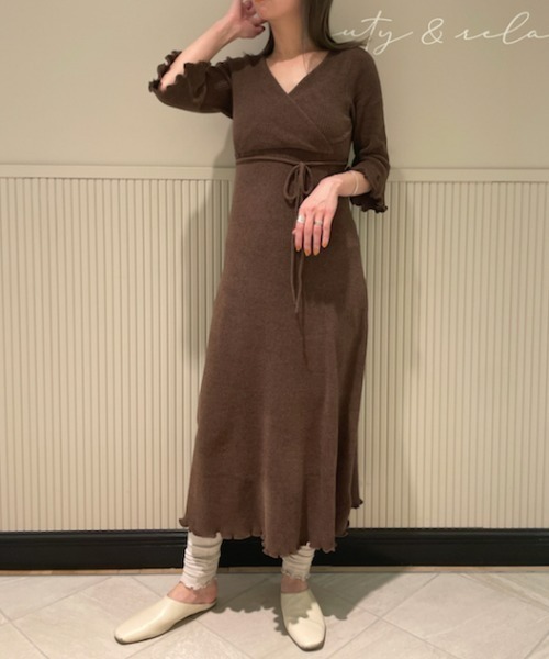 カシュクールニットワンピース ルームワンピース Home Home スナイデルホーム のルームワンピース カシュクールニットワンピース Shno を購入できます Snidel Snidel ルームウェア Home スナイデルホーム のファッション