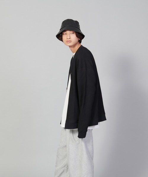 UNIIT（ユニット）の「【UNIIT/ユニット】ビッグワッフルカーディガン（カーディガン/ボレロ・メンズ・アイボリー/ブラック/グリーン・LARGE/SMALL/MEDIUM）」の10枚目の写真