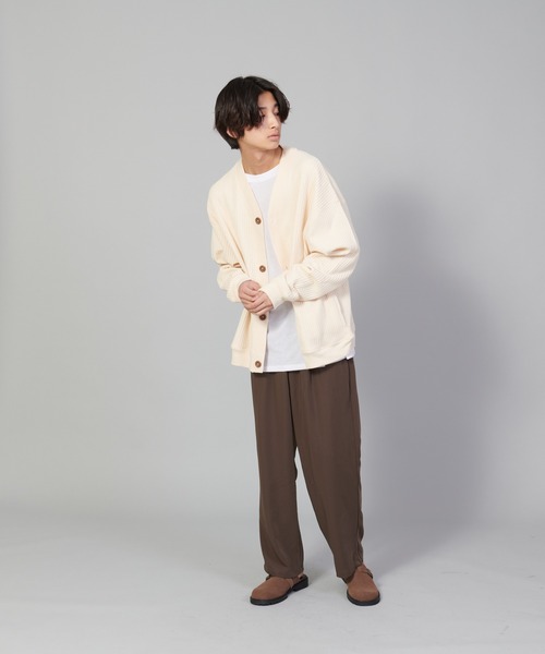 UNIIT（ユニット）の「【UNIIT/ユニット】ビッグワッフルカーディガン（カーディガン/ボレロ・メンズ・アイボリー/ブラック/グリーン・LARGE/SMALL/MEDIUM）」の15枚目の写真
