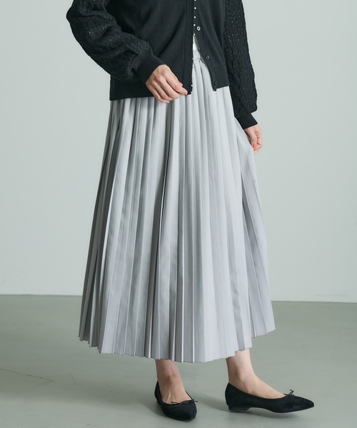 PUAL CE CIN（ピュアルセシン）の「【Du noir】プリーツスカート（スカート・レディース・ブラック/ベージュ/グレー・FREE）」の3枚目の写真