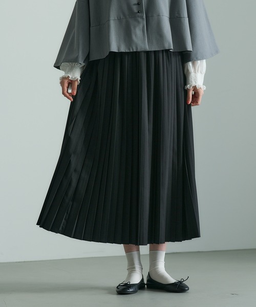PUAL CE CIN（ピュアルセシン）の「【Du noir】プリーツスカート（スカート・レディース・ブラック/ベージュ/グレー・FREE）」の10枚目の写真