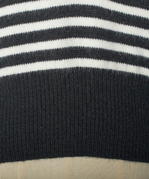 Futier land（フューティアランド）の「キーネックボーダーニットベスト（ベスト・レディース・ホワイト/ブラック・FREE）」の10枚目の写真