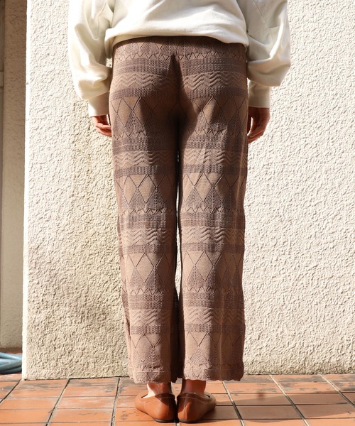 R JUBILEE（アールジュビリー）の「R JUBILEE/アール ジュビリー Openwork Knit Pants オープンワークニットパンツ カラーパンツ（その他パンツ・レディース・モカ/グリーン/ピンク・FREE）」の4枚目の写真