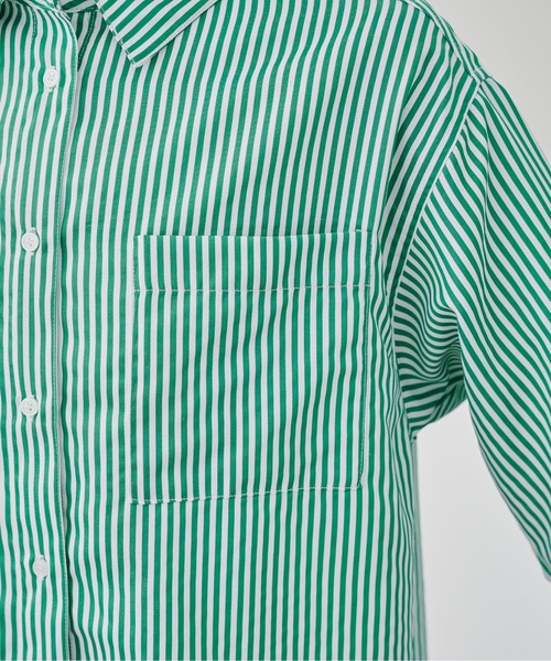 prose verse（プロズヴェール）の「カラーストライプオーバーサイズシャツ（シャツ/ブラウス・レディース・グリーン/ブルー/ピンク・ﾌﾘ-）」の19枚目の写真