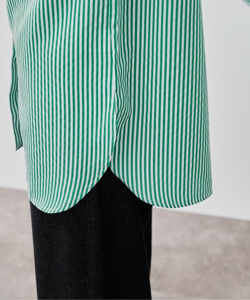 prose verse（プロズヴェール）の「カラーストライプオーバーサイズシャツ（シャツ/ブラウス・レディース・グリーン/ブルー/ピンク・ﾌﾘ-）」の11枚目の写真