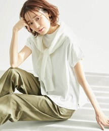ROPE' PICNIC | ラク美tee/TRUE COTTONモックネックフレンチスリーブトップス(Tシャツ/カットソー)