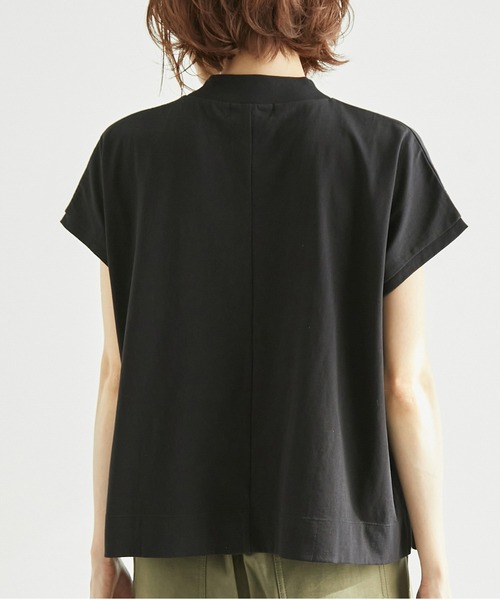 ROPE' PICNIC（ロペピクニック）の「ラク美tee/TRUE COTTONモックネックフレンチスリーブトップス（Tシャツ/カットソー・レディース・ブラック/オフホワイト/キャメル/グリーン/ラベンダー・38）」の21枚目の写真